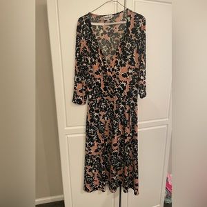 Leota Black and Pink Floral Dress